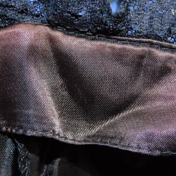 Gunne Sax Vintage Strapless Blue Black Rose Lace Dress | Whimsigoth | VGUC | M/9 - Picture 7 of 11